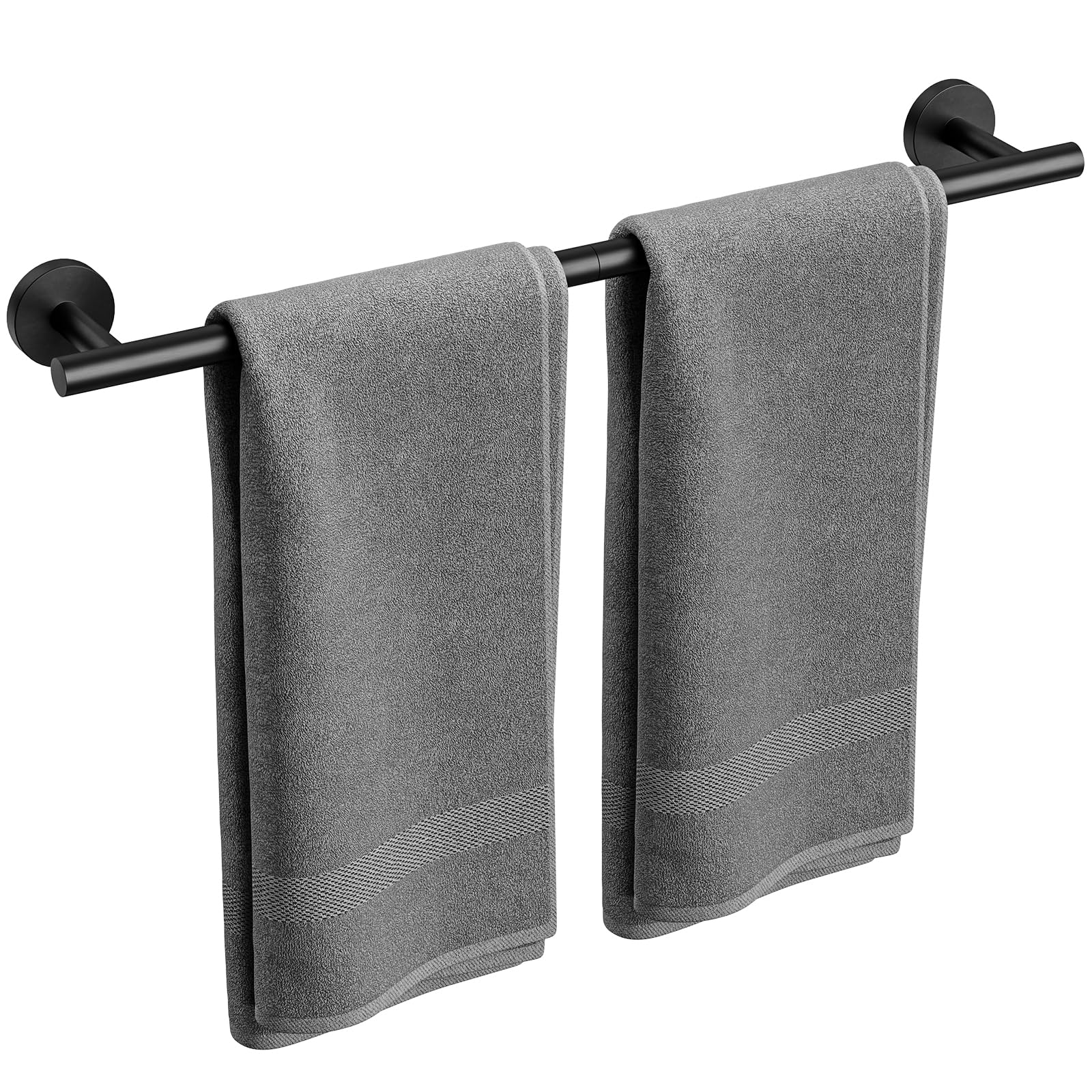 Matte Black Wall-Mounted 24-Inch Towel Bar