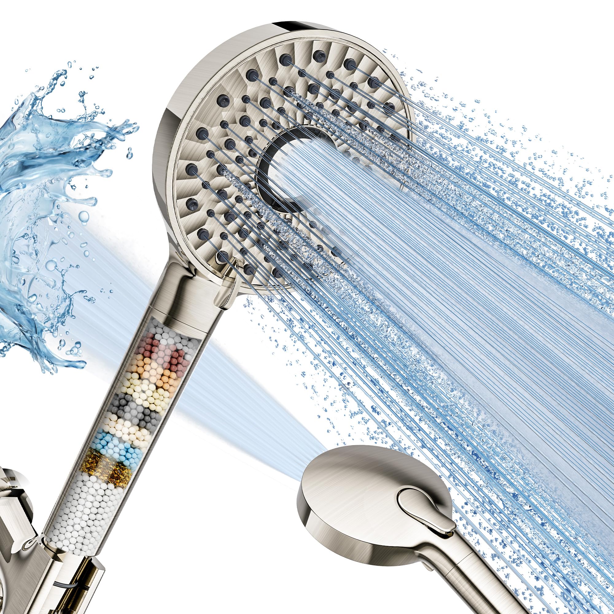 Chrome Handheld Shower System with Multi-Spray Settings