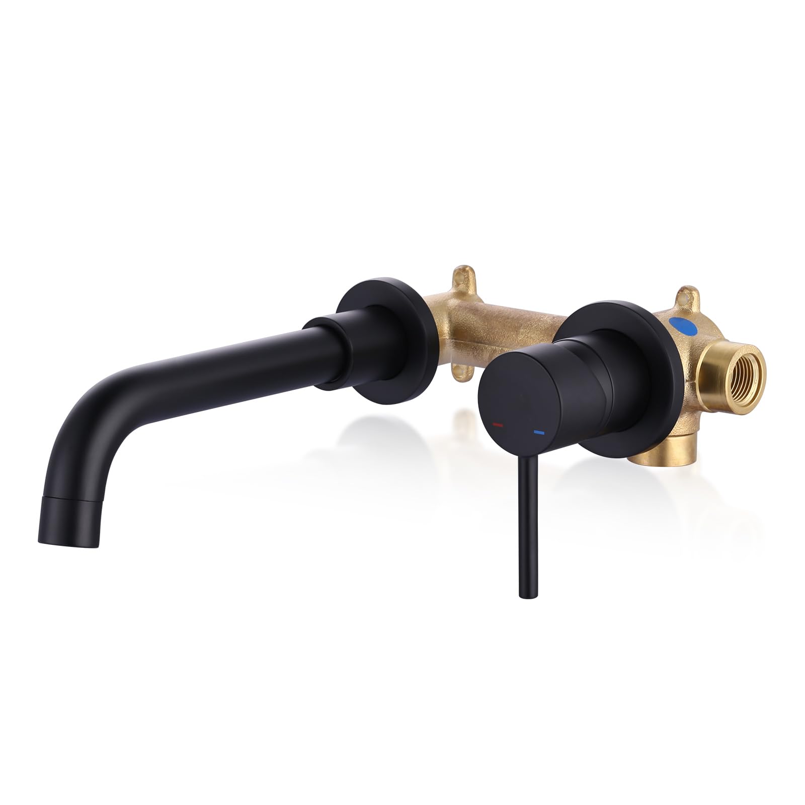 Matte Black Wall-Mounted Bathroom Faucet