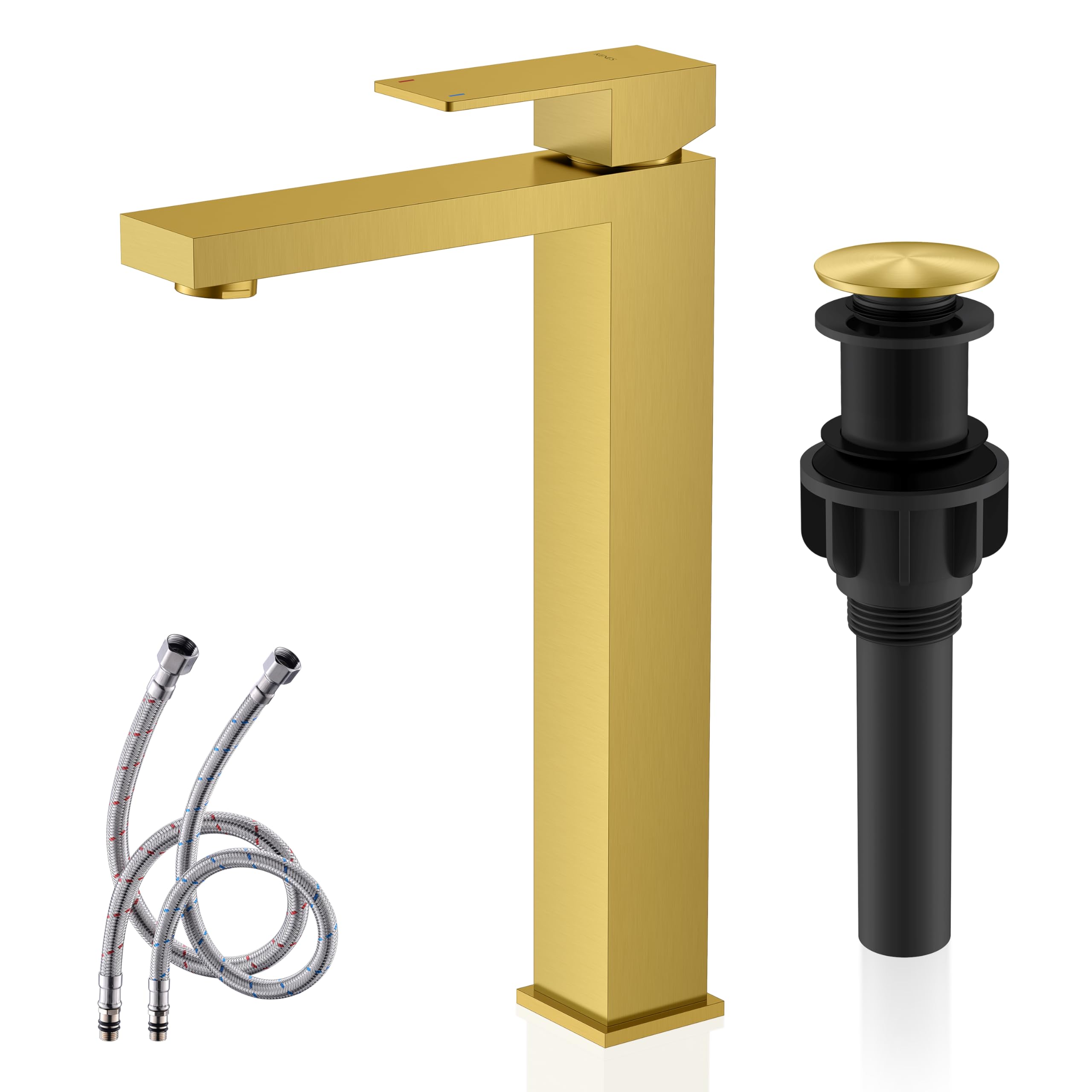 Brushed Gold Single-Handle Tall Vessel Faucet