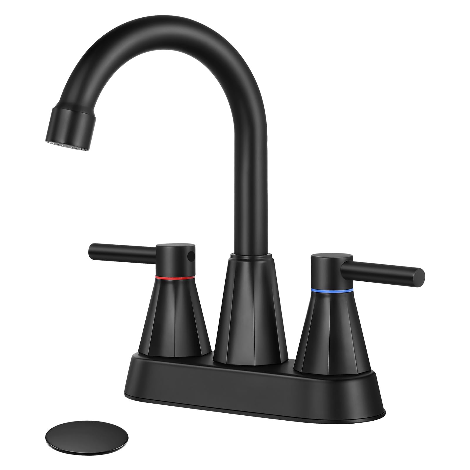 Matte Black 4-Inch Two-Handle Bathroom Faucet