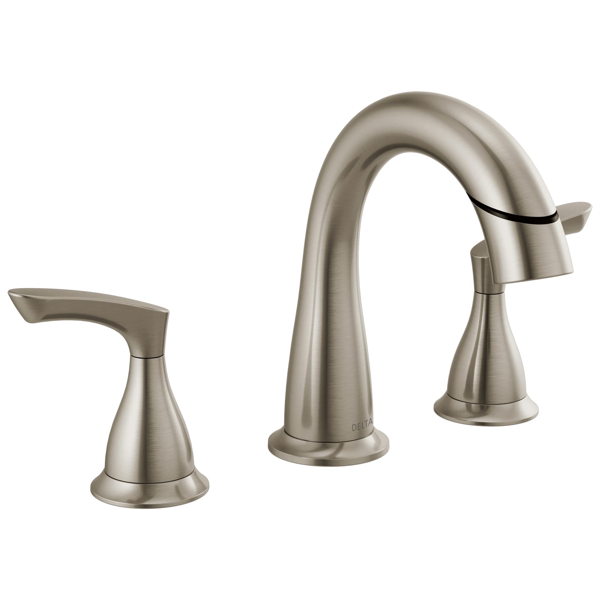 Brushed Nickel Widespread Bathroom Faucet with Pull-Out Sprayer