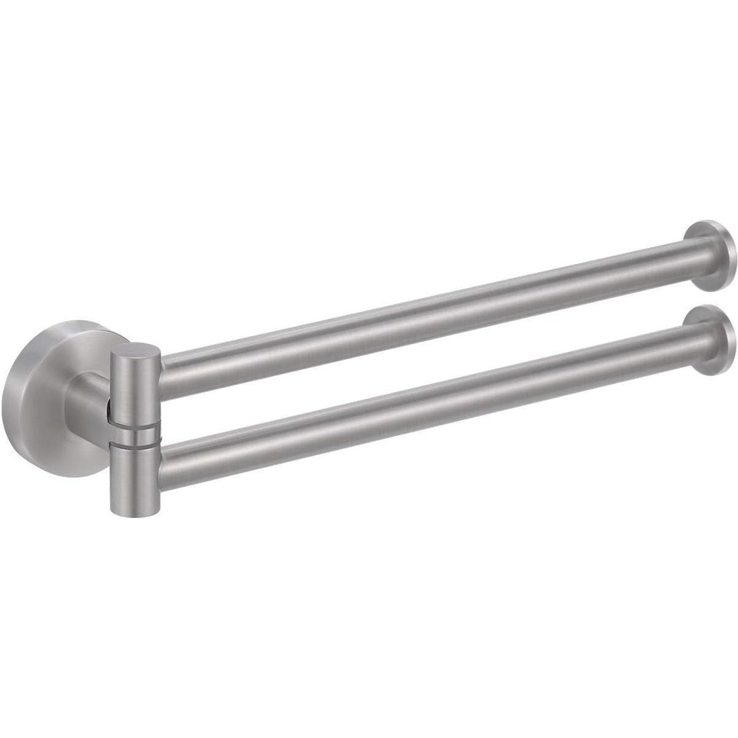 Brushed Stainless Steel Dual-Arm Swivel Towel Bar