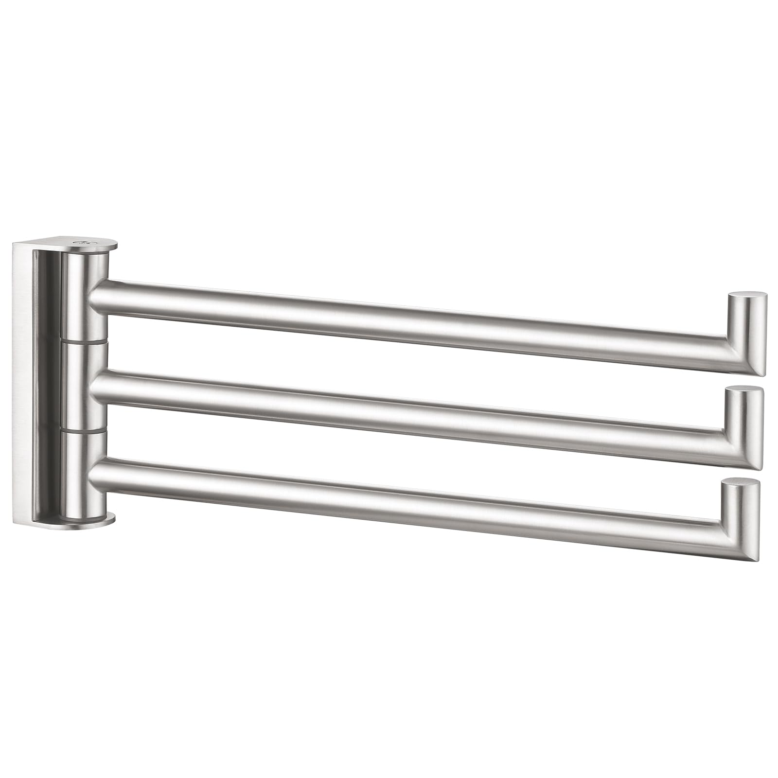Brushed Nickel Three-Arm Swivel Towel Bar